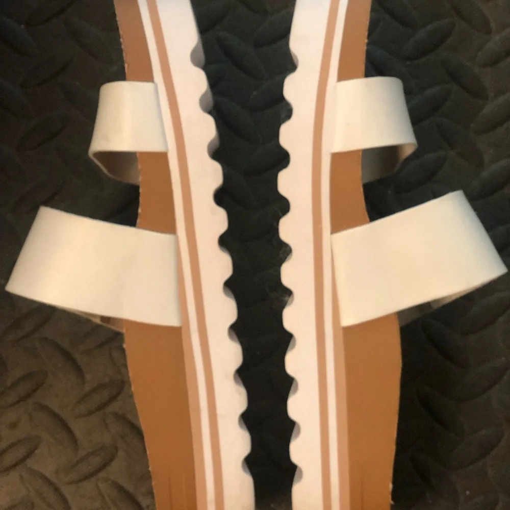 Reef woman White Double-Strap Cork Footbed Slide Vista Sandal sz 9
